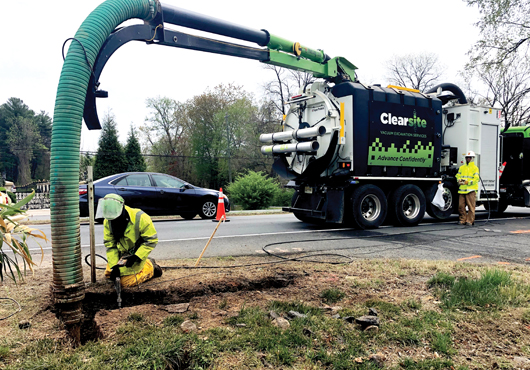 Clearsite Industrial’s services include utility locating, air excavation, potholing, slot trenching and tunneling, and utility pole and piling holes.